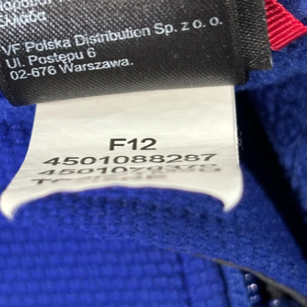 The North Face Mens Blue Grid Fleece Full Zip Jacket Gray Panels Large F12